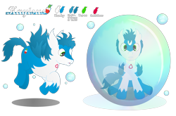 Size: 4387x2902 | Tagged: safe, artist:kinipharian, derpibooru import, oc, oc:kayisus, pony, bubble, duo, latios, legendary pokémon, pokémon, ponified, simple background, transparent background