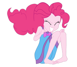 Size: 2500x2192 | Tagged: safe, artist:gmaplay, derpibooru import, pinkie pie, equestria girls, equestria girls series, sunset's backstage pass!, spoiler:eqg series (season 2), bare shoulders, barefoot, clothes, feet, pajamas, simple background, sleeveless, solo, transparent background