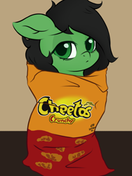 Size: 900x1200 | Tagged: safe, artist:anonymous, derpibooru import, oc, oc only, oc:anon filly, pony, cheetos, drawthread, female, filly, foal, ponified, ponified animal photo, requested art, solo