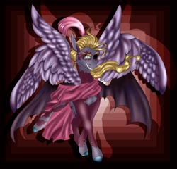 Size: 3290x3152 | Tagged: safe, artist:inisealga, derpibooru import, oc, oc only, oc:ruin, pegasus, pony, fanfic:piercing the heavens, abstract background, clothes, dark eyes, final fantasy, final fantasy vi, kefka palazzo, male, multiple wings, pegasus oc, robes, solo, stallion, video game, wings