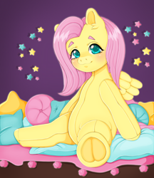 Size: 1958x2263 | Tagged: safe, artist:lumiychan, derpibooru import, fluttershy, original species, pegasus, pony, female, frog (hoof), hoofbutt, mare, plush pony, plushie, underhoof, wings