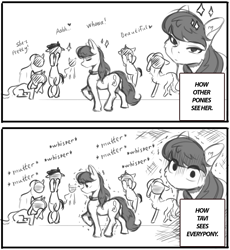 Size: 2053x2230 | Tagged: safe, artist:alcor, derpibooru import, octavia melody, earth pony, pony, anime reference, comic, female, grayscale, komi can't communicate, mare, monochrome, no mouth, solo focus, tavi can't communicate, text box
