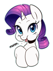 Size: 384x516 | Tagged: dead source, safe, artist:maren, derpibooru import, rarity, pony, unicorn, :p, bust, cute, female, graceful, puffy cheeks, rarara, raribetes, raspberry, silly, silly pony, simple background, solo, tongue, tongue out, transparent background