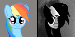 Size: 1467x720 | Tagged: safe, artist:banquo0, derpibooru import, rainbow dash, pegasus, pony, female, meme, meme template, mr. incredible, mr. incredible becoming uncanny, ponified, ponified meme, those who don't know