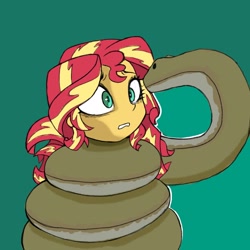 Size: 2048x2048 | Tagged: safe, artist:stammis, derpibooru import, sunset shimmer, human, snake, equestria girls, coils, solo