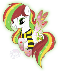 Size: 1280x1580 | Tagged: safe, artist:emperor-anri, derpibooru import, oc, oc only, pegasus, pony, clothes, female, grin, mare, pegasus oc, scarf, simple background, smiling, solo, striped scarf, transparent background