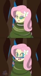 Size: 5820x10800 | Tagged: safe, artist:lunahazacookie, derpibooru import, fluttershy, princess luna, pony, snake, equestria girls, asphyxiation, coils, constriction, female, forest, hypno eyes, kaa eyes, outdoors, wide eyes