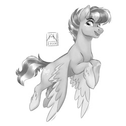 Size: 1024x1024 | Tagged: safe, artist:bluefeathercat, derpibooru import, oc, oc only, pegasus, pony, simple background, solo, white background