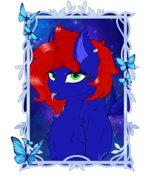 Size: 2500x2900 | Tagged: safe, artist:cresentmadness, derpibooru import, oc, oc:shrapnel, pegasus, :p, chest fluff, ear fluff, ear piercing, ears, eyelashes, frame, green eyes, icon, piercing, tongue, tongue out