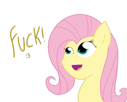 Size: 2500x2000 | Tagged: safe, artist:reinbou, derpibooru import, fluttershy, pegasus, pony, png, simple background, solo, text, transparent background, vulgar