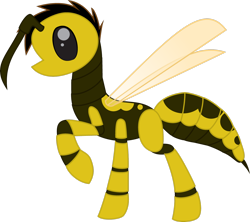 Size: 2596x2310 | Tagged: safe, artist:emc-blingds, derpibooru import, oc, oc only, original species, raised hoof, raised leg, simple background, solo, transparent background, wasp, wasp pony