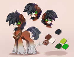 Size: 4096x3162 | Tagged: safe, artist:jfrxd, derpibooru import, oc, oc only, earth pony, pony, horse collar, reference sheet, simple background, solo, unshorn fetlocks