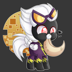 Size: 4000x4000 | Tagged: safe, artist:chromatic-sheen, derpibooru import, oc, oc only, oc:sirius, pegasus, pony, chibi, clothes, costume, pegasus oc, shadowbolts, shadowbolts costume, solo