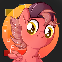 Size: 4000x4000 | Tagged: safe, artist:chromatic-sheen, derpibooru import, oc, oc only, oc:fasty fire, pegasus, pony, backwards ballcap, baseball cap, cap, chibi, female, hat, mare, pegasus oc, solo