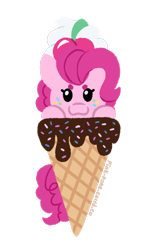 Size: 700x1107 | Tagged: safe, artist:pink-pone, derpibooru import, pinkie pie, pony, chibi, ice cream cone, simple background, solo, transparent background