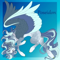 Size: 3000x3000 | Tagged: safe, artist:inisealga, derpibooru import, oc, oc only, oc:poseidon, pegasus, butt, coat markings, colored wings, multicolored hair, multicolored mane, multicolored wings, nonbinary, offspring, parent:hitch trailblazer, parent:zipp storm, parents:hitchzipp, pegasus oc, plot, socks (coat marking), solo, spread wings, wings