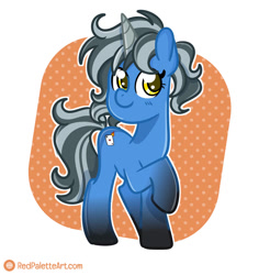 Size: 886x902 | Tagged: safe, artist:redpalette, derpibooru import, oc, oc only, oc:corvus, earth pony, abstract background, cute, digital art, earth pony oc, simple background, smiling, solo, white background