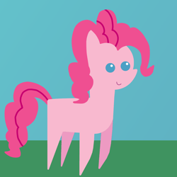 Size: 6000x6000 | Tagged: safe, artist:freestadiumtix, derpibooru import, pinkie pie, earth pony, pony, female, grass, mare, missing cutie mark, pointy ponies, smiling, solo