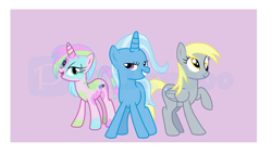 Size: 9000x5128 | Tagged: safe, artist:milkyboo898, derpibooru import, derpy hooves, trixie, oc, pegasus, unicorn, fresh paint