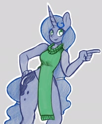 Size: 2025x2456 | Tagged: safe, artist:wild-thunder06, derpibooru import, princess luna, anthro, clothes, female, gray background, side slit, simple background, sweater dress, total sideslit, wide hips