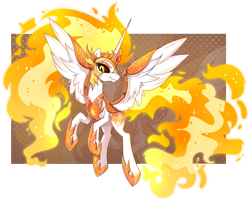 Size: 2329x1874 | Tagged: safe, artist:lavender-bases, derpibooru import, daybreaker, alicorn, pony, base used, female, full body, high res, mane of fire, mare, passepartout, spread wings, wings, zoom layer