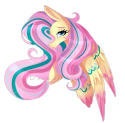 Size: 4113x4050 | Tagged: safe, artist:darkjillmlp123, derpibooru import, fluttershy, pony, absurd resolution, bust, portrait, rainbow power, simple background, solo, transparent background