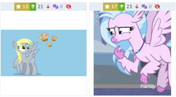 Size: 468x261 | Tagged: safe, artist:milkyboo898, derpibooru import, screencap, derpy hooves, silverstream, classical hippogriff, hippogriff, pegasus, school daze, cropped, derpibooru, female, jewelry, juxtaposition, meta, necklace, screenshots, solo, spread wings, wallpaper, wings