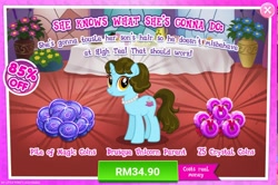 Size: 1558x1034 | Tagged: safe, derpibooru import, advertisement, costs real money, crystal coins, female, gameloft, mare, official, sale