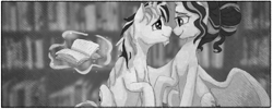 Size: 2500x1000 | Tagged: safe, artist:shaslan, derpibooru import, oc, oc only, alicorn, pegasus, pony, book