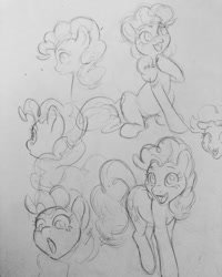 Size: 640x800 | Tagged: safe, artist:meow286, derpibooru import, pinkie pie, earth pony, monochrome, pencil drawing, sketch, traditional art