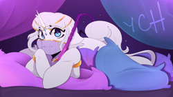 Size: 3840x2160 | Tagged: safe, artist:kisselmr, derpibooru import, pony, advertisement, commission, female, hookah, male, solo, veil, your character here