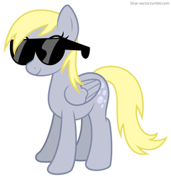 Size: 1280x1327 | Tagged: safe, artist:blue-vector, derpibooru import, derpy hooves, pegasus, pony, simple background, solo, sunglasses, vector, white background