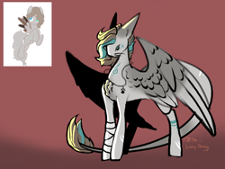 Size: 2048x1536 | Tagged: safe, artist:thelazyponyy, derpibooru import, oc, oc only, pegasus, pony, chest fluff, duo, leonine tail, pegasus oc, tail, wings
