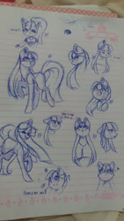 Size: 1837x3265 | Tagged: safe, artist:prettyshinegp, derpibooru import, oc, oc only, earth pony, pony, bust, earth pony oc, lined paper, raised hoof, raised leg, sketch, sketch dump, smiling, traditional art