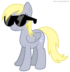 Size: 2857x2963 | Tagged: safe, artist:blue-vector, artist:derphed2, derpibooru import, derpy hooves, pegasus, pony, simple background, solo, sunglasses, vector, white background