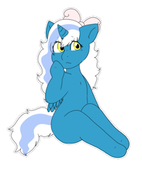 Size: 683x820 | Tagged: safe, artist:cute-little-star97, derpibooru import, oc, oc:fleurbelle, alicorn, anthro, pony, alicorn oc, bow, female, golden eyes, hair bow, horn, mare, simple background, sitting, solo, transparent background, wingding eyes, wings