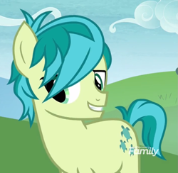 Size: 887x867 | Tagged: safe, derpibooru import, screencap, sandbar, earth pony, pony, non-compete clause, cropped, cute, hair over one eye, sandabetes, solo