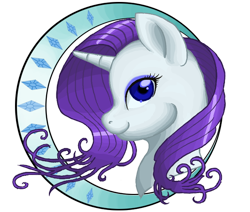 Size: 650x550 | Tagged: safe, artist:tsukuyomaru, derpibooru import, rarity, pony, unicorn, bust, female, portrait, profile, simple background, smiling, solo, transparent background