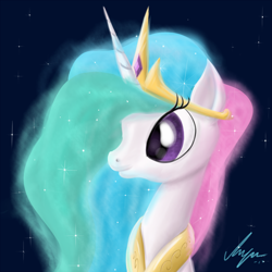 Size: 1500x1500 | Tagged: safe, artist:sameasusual, derpibooru import, princess celestia, alicorn, pony, bust, female, solo