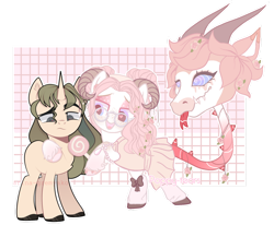 Size: 1280x1053 | Tagged: safe, artist:arina-gremyako, derpibooru import, oc, oc only, monster pony, original species, plant pony, pony, unicorn, collaboration, augmented, augmented tail, candy, colored hooves, cow plant pony, food, horn, horns, lollipop, plant, side hug, simple background, tail, tongue, tongue out, transparent background, unicorn oc