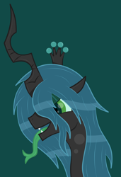 Size: 1628x2384 | Tagged: safe, artist:rugalack moonstar, derpibooru import, queen chrysalis, changeling, changeling queen, female, simple background, solo