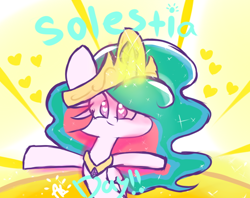 Size: 620x490 | Tagged: safe, artist:angelloveponyheart, derpibooru import, princess celestia, alicorn, pony, celestia day, heart, heart eyes, solo, wingding eyes