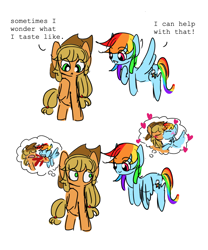 Size: 1000x1200 | Tagged: safe, artist:snowzaaah, derpibooru import, applejack, rainbow dash, earth pony, pegasus, pony, appledash, digital art, doodle, female, lesbian, shipping, sketch