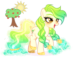 Size: 1550x1240 | Tagged: safe, artist:gihhbloonde, derpibooru import, oc, earth pony, pony, female, mare, parent:applelestia, simple background, solo, transparent background