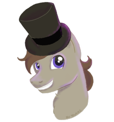 Size: 1178x1252 | Tagged: safe, artist:nuyoukai, derpibooru import, oc, oc only, oc:rockyroadic, pony, hat, simple background, solo, top hat, transparent background