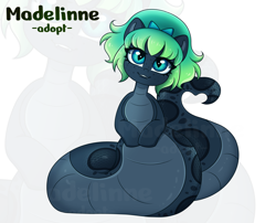 Size: 4258x3438 | Tagged: safe, artist:madelinne, derpibooru import, oc, oc only, lamia, original species, pony, adoptable, adoptable open, female, mare, simple background, solo, white background, zoom layer