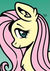 Size: 595x842 | Tagged: safe, artist:nightydream, derpibooru import, fluttershy, pony, bust, portrait, solo