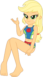 Size: 4189x7425 | Tagged: safe, artist:emeraldblast63, derpibooru import, applejack, equestria girls, belly button, clothes, simple background, solo, transparent background