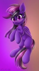 Size: 1120x2000 | Tagged: safe, artist:atlas-66, derpibooru import, oc, oc only, alicorn, pony, alicorn oc, female, flying, horn, mare, smiling, solo, wings