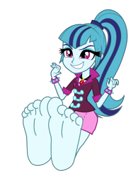 Size: 2835x3827 | Tagged: safe, artist:diegator007, derpibooru import, edit, sonata dusk, equestria girls, rainbow rocks, adorabolical, barefoot, clothes, cute, evil grin, feet, female, fetish, foot fetish, gem, grin, imminent tickles, jewelry, pendant, ponytail, simple background, siren gem, skirt, smiling, soles, solo, sonatabetes, spiked wristband, this will end in laughs, this will end in tickles, toes, transparent background, vector, wristband